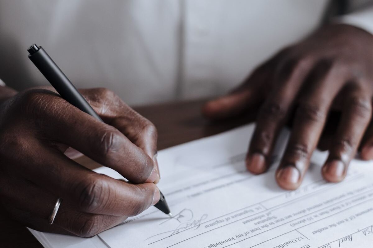 Signing a legal agreement